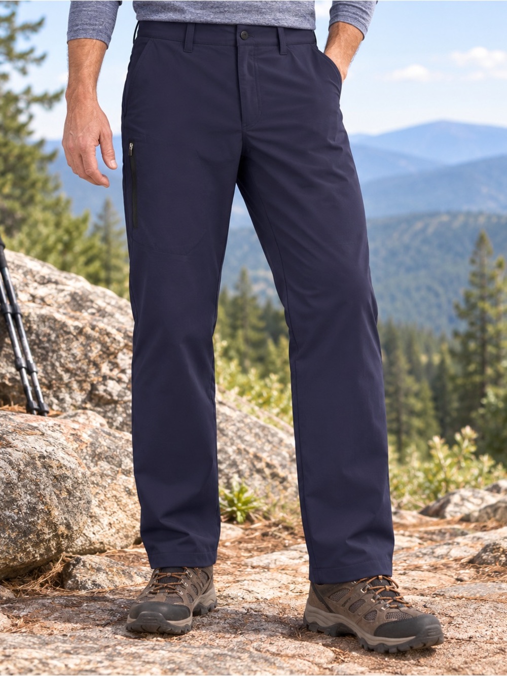 Eddie Bauer Pants 36X30 Navy Blue Hiking Fleece Lined Snowboarding Outdoor Ski